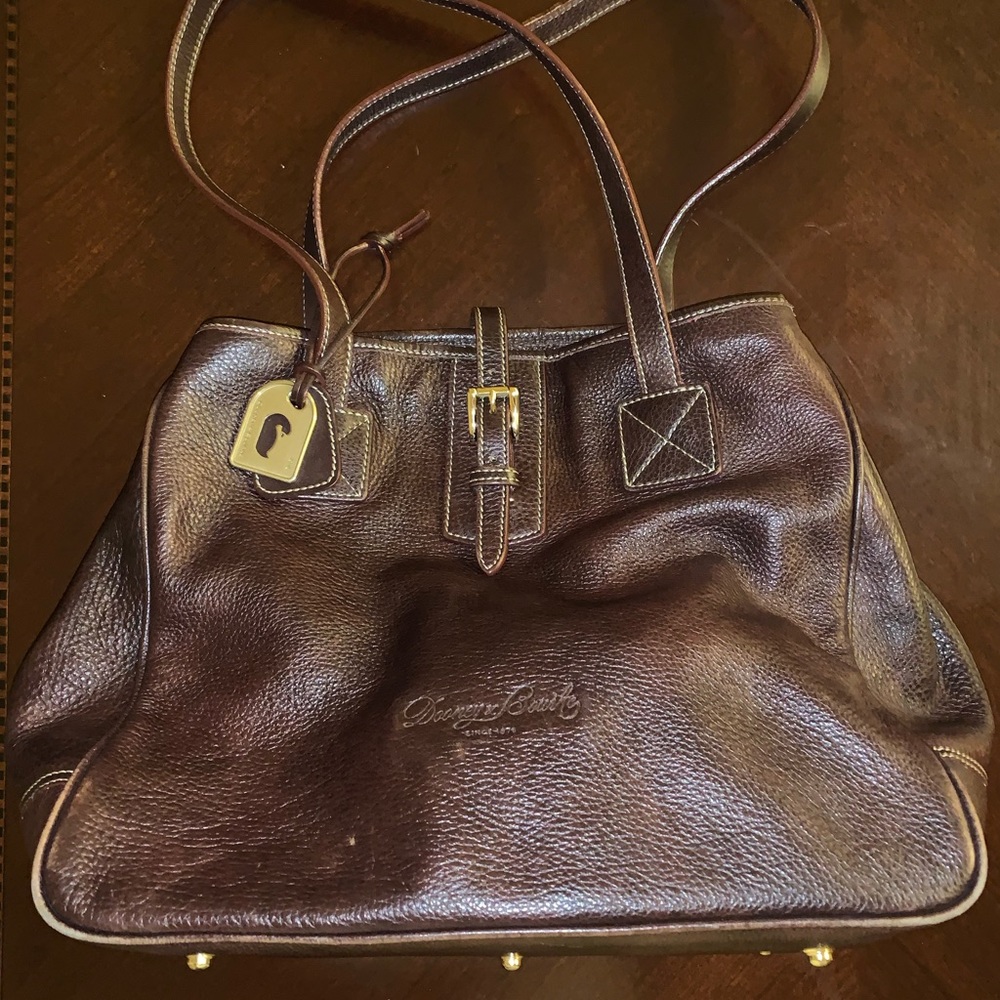 Dark Brown Leather Bag Dooney & Bourke